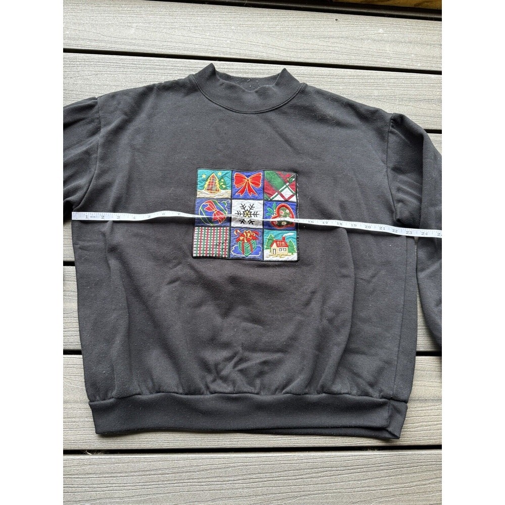 Vintage Bold Spirit Black Graphic Christmas Festive Crewneck Colorful size Large - Picture 4 of 6